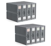 Warmiehomy 8 Pack Bedding Storage Foldable Bed Sheet Organiser with Zipper and Handle, Oxford Bedsheet Organiser Under Bed Storage for Queen King Sheets Duvet Cover Set Blanket Clothes, Grey