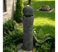 Warmiehomy 86 cm Water Features for the Garden, Modern Sphere Pillar Garden Water Features with LED Lights, Waterfall Indoor/Outdoor Fountain for Garden, Patio, Porch Home Decor