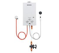 Warmiehomy 8L Portable Gas Water Heater Outdoor Camping Shower Propane Tankless Water Heater, for Outdoor Camping Shower RV Trip Horse Washing