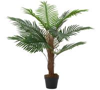 Warmiehomy 90cm Artificial Palm Plants 3ft Tall Indoor Outdoor Faux Tropical Areca Palm Tree in Pot Fake Decorative House Plant for Home Office Garden Bedroom Decoration