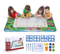 Warmiehomy Aquadoodle Mat 150x100cm Big Dinosaur Water Doodle Mat Animal Drawing Mat for Kids with 3 Brushes, Magic Colouring Book, Some Painting Moulds, Educational Toys, Gift for Toddlers Boys Girls
