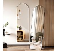 Warmiehomy Arched Full Length Mirror, 150X40cm Large Full Body Floor Standing Mirror, Hanging or Leaning Against Wall for Bedroom Cloakroom, Black