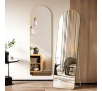 Warmiehomy Arched Full Length Mirror, 160X50cm Large Full Body Floor Standing Mirror, Hanging or Leaning Against Wall for Bedroom Cloakroom, Gold