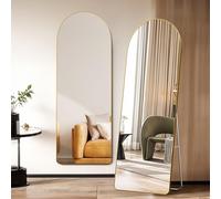 Warmiehomy Arched Full Length Mirror, 165X60cm Large Full Body Floor Standing Mirror, Hanging or Leaning Against Wall for Bedroom Cloakroom, Gold