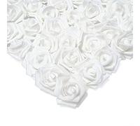 Warmiehomy Artificial Flower Foam Rose, 50 Pcs Real Touch Artificial Roses for DIY Bouquets Wedding, Party, Garden, Office, Home Decor, White