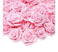 Warmiehomy Artificial Flower Foam Rose, 50 Pcs Real Touch Artificial Roses for DIY Bouquets Wedding, Party, Garden, Office, Home Decor, Light Pink