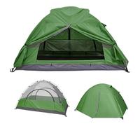 Warmiehomy Camping Tent, 1 Man Waterproof Dome Tent, Lightweight Backpacking Tent, Easy Set Up, 3 Season One Person Tents for Hiking Outdoor Mountaineering Travel, Green