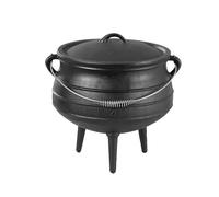 Warmiehomy Cast Iron Cauldron,3L African Potjie Pot with Lid,3 Long Legs Cauldron Dutch Oven for Outdoor Camping Cooking