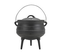 Warmiehomy Cast Iron Cauldron,6L African Potjie Pot with Lid,3 Long Legs Cauldron Dutch Oven for Outdoor Camping Cooking