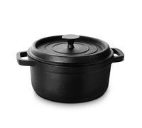 Warmiehomy Cast Iron Dutch Oven,7L Heavy Duty Pre-Seasoned Cookware Dutch Oven Pot with Lid,Non-Stick Cast Iron Pot with Two Handles for Indoor Outdoor,28cm