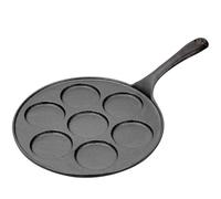 Warmiehomy Cast Iron Pancake Pan 7 Holes,Non Stick Eggs Crepe Pan Long Handle for Pancake|Crepe|Egg,23cm