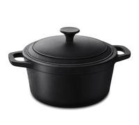 Warmiehomy Cast Iron Pot,2.8L Heavy Duty Pre-Seasoned Cookware Dutch Oven Pot with Lid,Non-Stick Cast Iron Dutch Oven with Two Handles for Indoor Outdoor,21cm