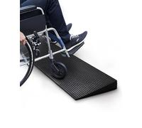 Warmiehomy Cuttable Threshold Ramp, Non-Slip Rubber Threshold Ramps, 1000KG Capacity Portable Wheelchair Ramp for Doorway, Driveways, Mobility Scooter, Smooth Tile, 90x15x2cm, Black