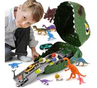Warmiehomy Dinosaur Toys for Boys Age 3 4 5 6 7 8 Deformable Dinosaur Race Track Toys with Storage Function Dino Figure Egg Car Alloy Cars for Children Christmas Birthday Gift