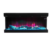 Warmiehomy Electric Fire 50inch/125cm Insert Media Wall Fireplace with APP & Remote Control, 12 LED Flame Effect & 12 Backlight Support, 7day Programmable