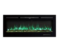 Warmiehomy Electric Fire 50inch/127cm Media Wall Fireplace Wall Mounted/Recessed Electric Fireplace with 9 Colors LED Flame Effect, Remote Control & Overheat Protection