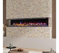 Warmiehomy Electric Fire 70inch/180cm Insert Media Wall Fireplace with APP & Remote Control, 12 LED Flame Effect & 7 Backlight Support, Child Lock & Overheat Protection
