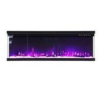 Warmiehomy Electric Fire 80inch/203.2cm 3D Effect Media Wall Fireplace Recessed/Freestanding Electric Fireplace with 9 Colors LED Flame Effect, Touch Remote Control & Overheat Protection