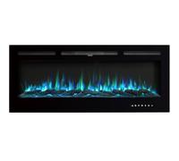 Warmiehomy Electric Fire 80inch/203.2cm Media Wall Fireplace Wall Mounted/Recessed Electric Fireplace with 9 Colors LED Flame Effect, Remote Control & Overheat Protection