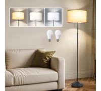 Warmiehomy Floor Lamp, Adjustable Height, Control with 2 Pull Chains, Black