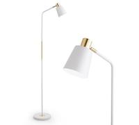 Warmiehomy Floor Lamp, Modern Corner Floor Lamp, Standing Lamp Floor Lamps, Adjustable Metal Heads Indoor Reading Lamp Tall Floor Light with E27 Socket for Living Room, Bedroom, Study Room, White