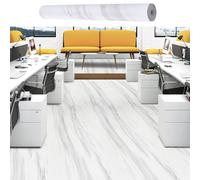 Warmiehomy Floor Tiles Self Adhesive Vinyl Flooring,60cmX10m Peel and Stick Waterproof Flooring Tiles Roll for Bedroom Living Room Kitchen Floor (White-Marble)