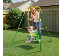 Warmiehomy Foldbale Toddler Swing 3 in1 Baby Swing with Safety Harness Heavy Duty Kids Swings for Garden Outdoor Indoor Use, Folding Metal Stand, Outdoor Play Equipment for Children, Gift for Boy Girl