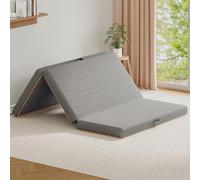 Warmiehomy Folding Mattress Double, 10CM Gel Memory Foam Foldable Mattress with Washable Cover, Portable Trifold Floor Mattress for Travel, Camping, Guest Bed, Dorm, Home, Caravans