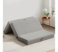 Warmiehomy Folding Mattress Double, 15CM Gel Memory Foam Foldable Mattress with Washable Cover, Portable Trifold Floor Mattress for Travel, Camping, Guest Bed, Dorm, Living Room, Caravans