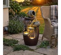 Warmiehomy Garden Water Feature 5 Tier, Water Fountain with LED Lights