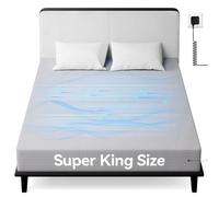 Warmiehomy Grounding Fitted Sheet, Super King Grounding Mat Earthing UK Grounding Sheets, 10% Silver Fiber & 90% Organic Cotton, Grounding Bed Sheet for Improving Sleep,Grey (Super - 180 * 200cm)