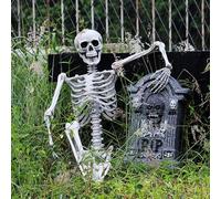Warmiehomy Halloween Skeleton Life Size 90cm/3ft Skeleton Halloween Decorations Props Human Full Body Model Bones for Halloween Decor Spooky Party Graveyard Haunted House Decoration