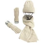 Warmiehomy Hat Gloves Scarf Set for Women Ladies Soft Warm Knitted Beanie Cap Long Scarf Gloves 3 in 1 Winter Thick Set for Outdoors Walking Shopping Skiing Fishing Camping