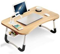 Warmiehomy Laptop Bed Table, Portable Laptop Desk with Foldable Legs & Cup Slot,Foldable Laptop table for Sofa,Multifunctional Laptop Bed Tray,Working on Bed