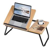 Warmiehomy Laptop Desk, Laptop Bed Table with Foldable Legs & Cup Slot,Reading Holder Notebook Stand with Adjustable Height Angle,Laptop Bed Tray for Bed Sofa Breakfast Work Study Reading (Maple)