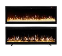 WarmieHomy Large Electric Fire Wall Mounted/Recessed/Freestanding 73"/186CM Electric Fireplace with Remote Control, 12 LED Color Flame Effect Media Wall Fireplace, Crystal & Log Set, 900W&1800W