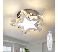Warmiehomy LED Ceiling Lights,Dimmable Mini Crystal Chandelier 18cm,20W Modern Crystal Lights for Bedroom Hallway Kitchen Island