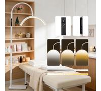 Warmiehomy LED Lash Light for Eyelash Extensions, Floor Standing Lamp, Half Moon Light Adjustable Brightness & Height, Floor Lamp for Lash Extension, Salon Eyebrows Nail Floor Beauty Lights, White