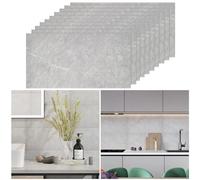 Warmiehomy Marble Tiles 60x30cm 30Pcs Thicken Self Adhesive Wall Tiles Waterproof,Peel and Stick on Vinyl Tiles for Living Room Bedroom Bathroom Kitchen Splashback,Monet Grey
