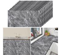Warmiehomy Marble Tiles 60x30cm 30Pcs Thicken Self Adhesive Wall Tiles Waterproof,Peel and Stick on Vinyl Tiles for Living Room Bedroom Bathroom Kitchen Splashback,Earl Grey