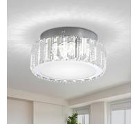 Warmiehomy Modern Crystal Ceiling Light,Small LED Crystal Chandelier 20cm,18W Semi Flush Mount Ceiling Light Fitting Cool White Light for Kitchen Dining Room Hallway Bedroom