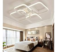 Warmiehomy Modern LED Ceiling Lights Dimmable, Chandelier Ceiling Lights with Remote Control,40W,3000-6500K,Flush Mount Light Fixture for Living Room, Bedroom, Kitchen(White)