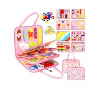 Warmiehomy Montessori Busy Board For Girls 1 2 3 Years Pink Unicorn Busy Book For Toddlers Travel Toys For Kids Preschool Educational Learning Sensory Toys, Travel Toys For Plane Car Birthday Gifts