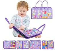 Warmiehomy Montessori Busy Book Busy Board for Toddlers, Sensory Activity Educational Learning Toy for Fine Motor Skills, Travel Birthday Gift for 1 2 3 Year Old Boys and Girls Preschool Kids, Purple