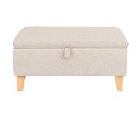 Warmiehomy Ottoman Storage Square Footstool With Straight Wood Legs - Linen Pouffe Chair Multifunction Children Toy Box Stool