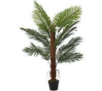 Warmiehomy Outdoor Artificial Palm Plants 120cm / 4ft Tall Indoor Faux Tropical Areca Palm Tree in Pot Fake Decorative House Plant for Home Office Garden Bedroom Decoration