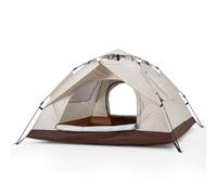 Warmiehomy Pop Up Tent, 3-4 Person Instant Camping Tent With 2 Mesh Doors & 2 Mesh Windows, Waterproof & Windproof Dome Tent With Storage Bag, Outdoor Tent for Camping Hiking Backpacking, Cream