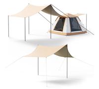 Warmiehomy Pop Up Tent Automatic, 4-5 Person Camping Tents, 3 in 1 Waterproof Dome Canopy Tent with 2 Porch 4 Mesh Doors, Camping Tent for Family Outdoor Picnics, 240x240x155cm