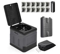 Warmiehomy Portable Camping Toilets for Adults, Outdoor Lightweight Foldable Toilets, Compact Travel Toilet for Adult Potty, Compost Toilet Max 150KG for Hiking, Car Camping, Fishing(Gray)