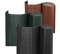 Warmiehomy PVC Garden Privacy Screening, Artificial Bamboo Fence, 1.2m High, Brown, 1.2x3m